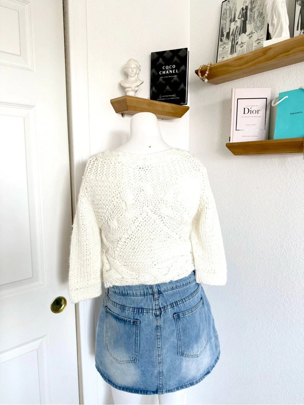 Free People Crochet Cardigan Gingham Buttons Size XS